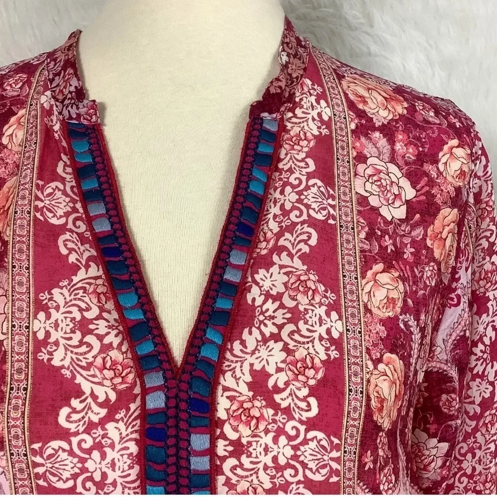 Johnny Was Inca trim blouse NWT